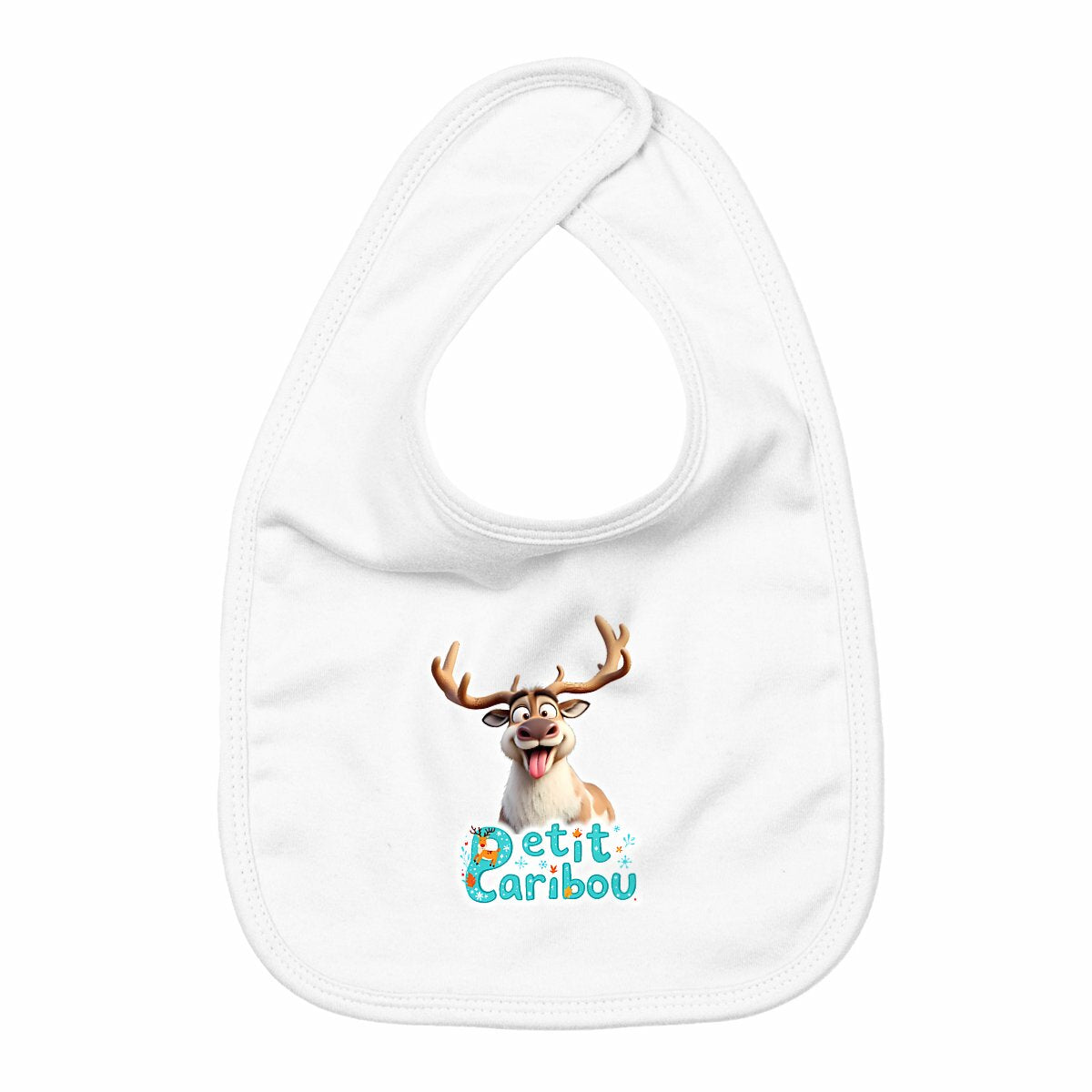 Bavoir Petit Caribou - face_blanc