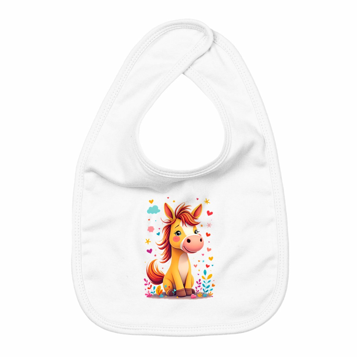 bavoir poney rigolo - face_blanc