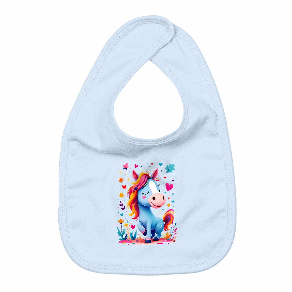 Bavoir ponette rêves colorés - face_bleu