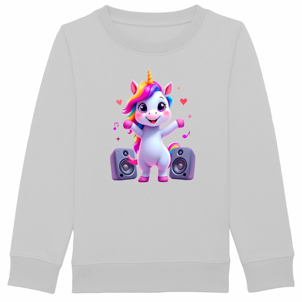 Sweat-shirt Epais Enfant Licorne Danseuse - face_gris