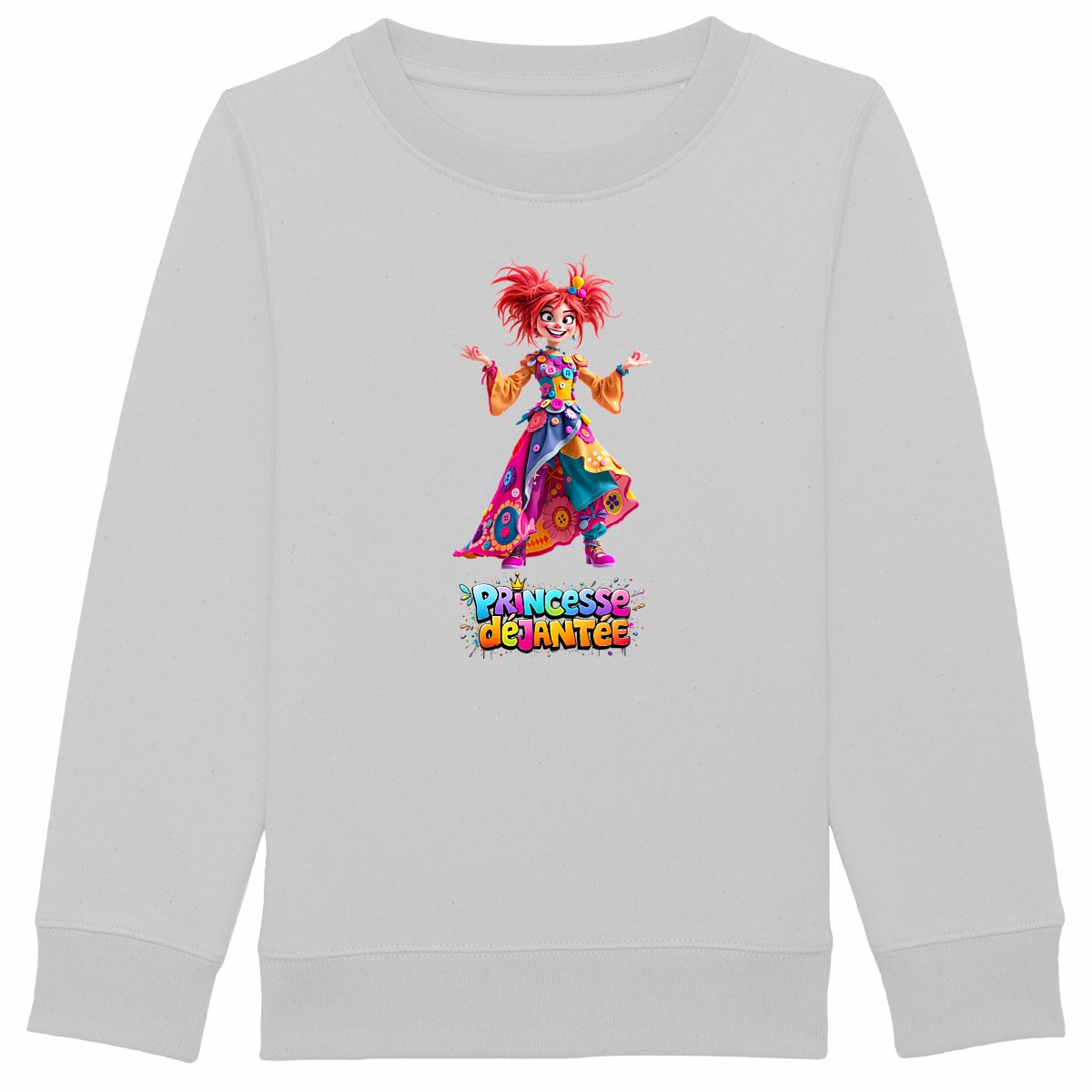 Sweat-shirt Epais Enfant Princesse déjantée - face_gris