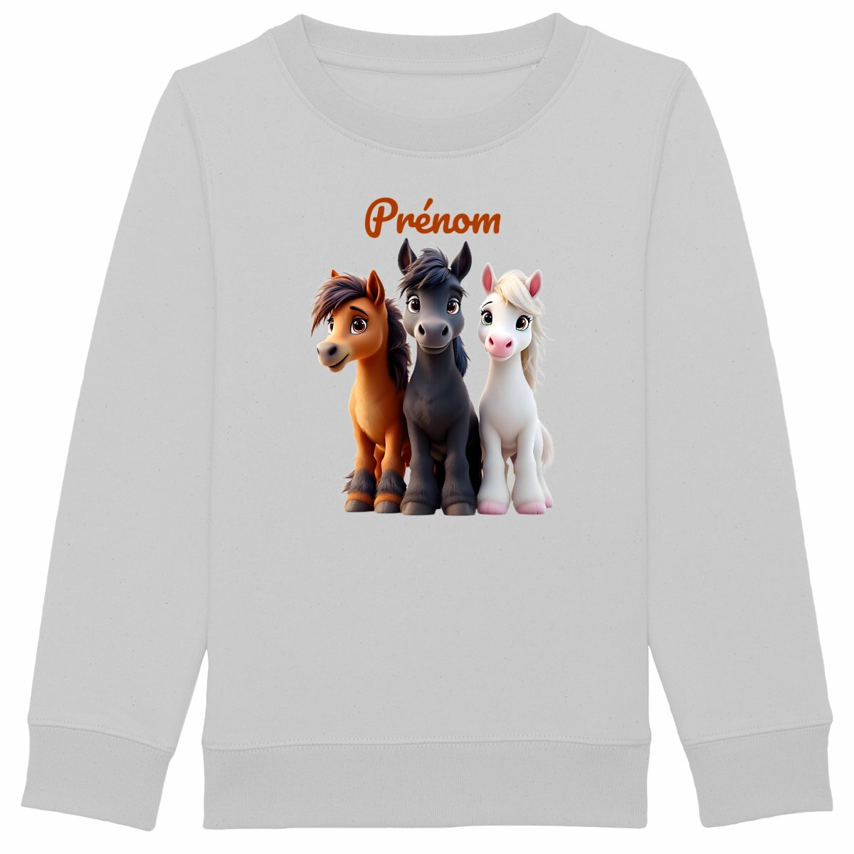 Sweat-shirt Epais Enfant 3 poneys - face_gris