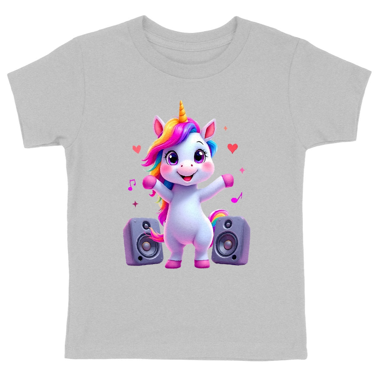 T-shirt Enfant Epais Licorne danse - face_gris