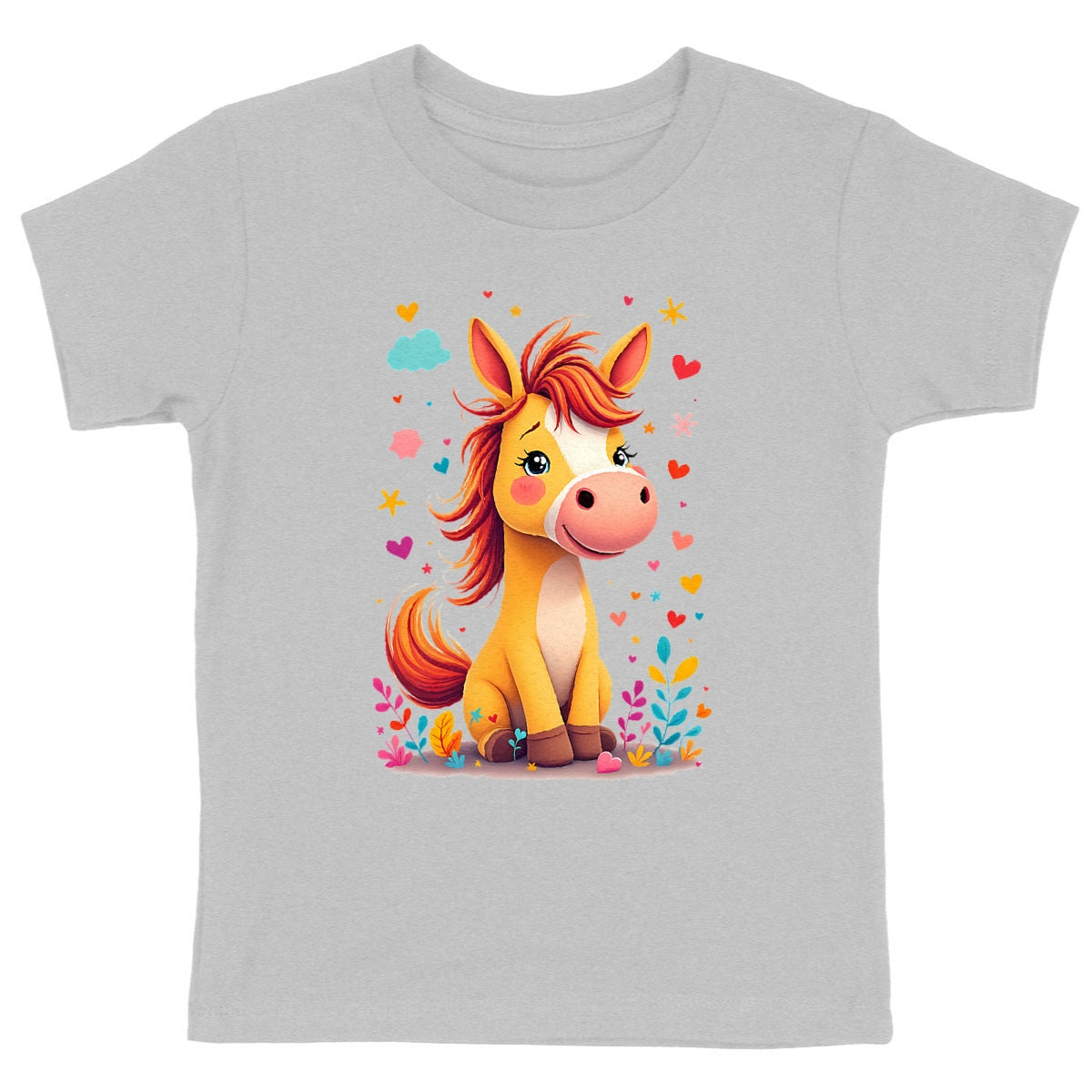 T-shirt Enfant Epais Poney Rigolo - face_gris