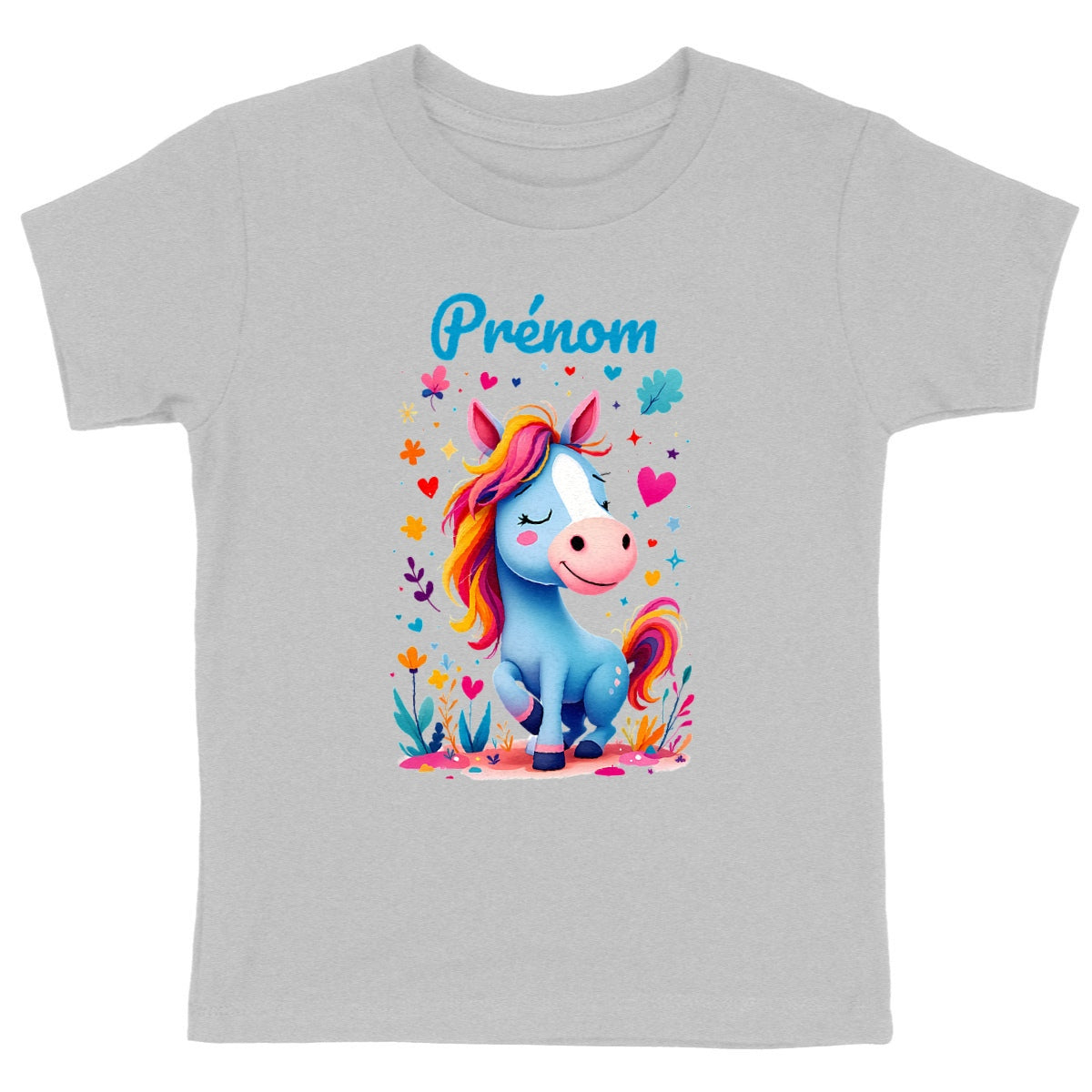 T-shirt Enfant Epais Poney Mignon2 - face_gris