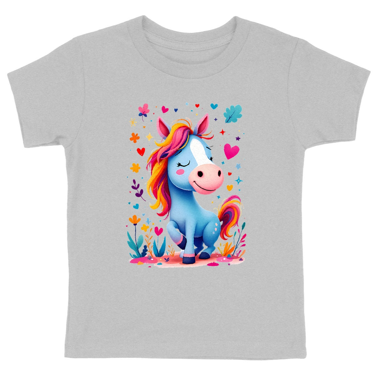 T-shirt Enfant Epais La Ponette des Rêves Colorés - face_gris