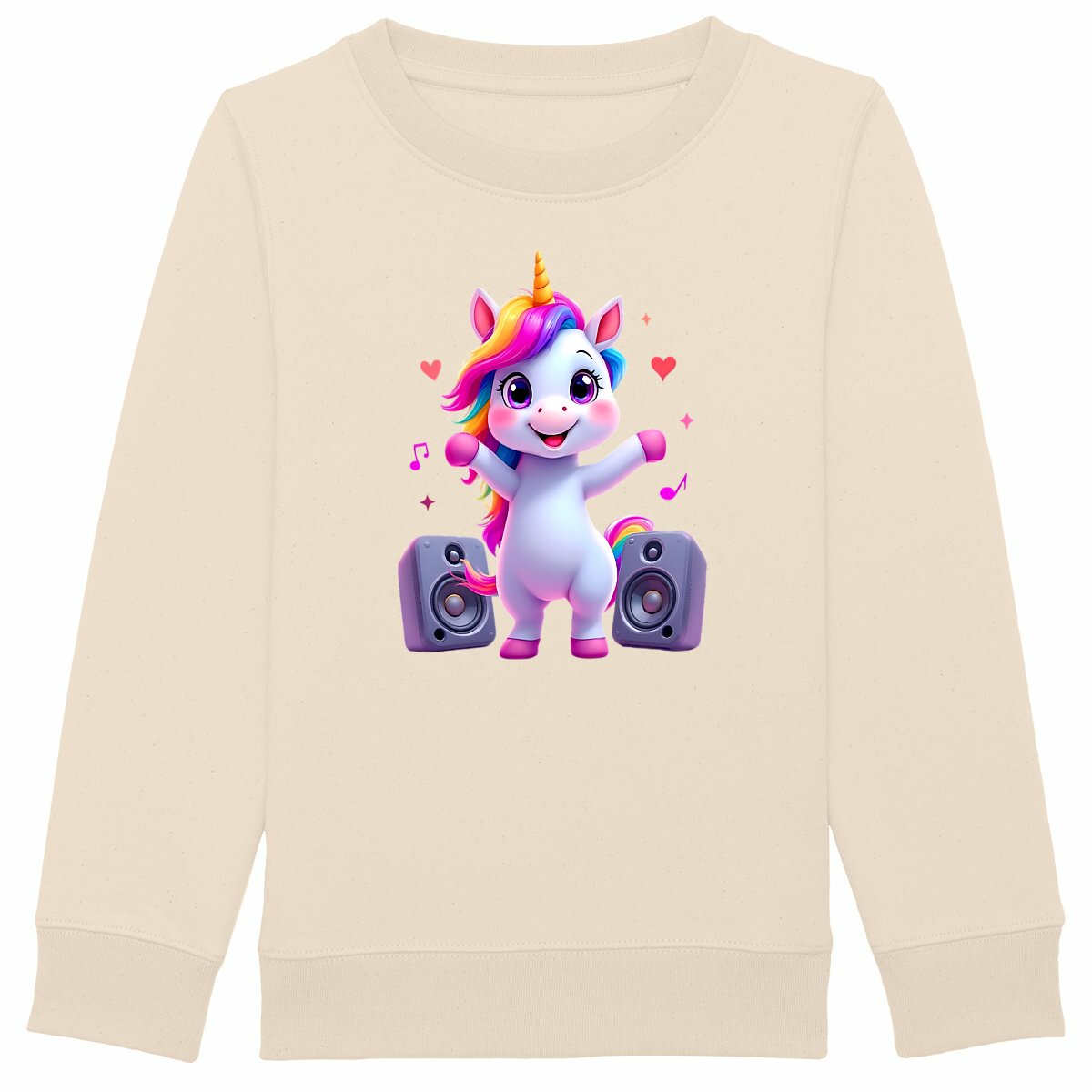 Sweat-shirt Epais Enfant Licorne Danseuse - face_ivoire