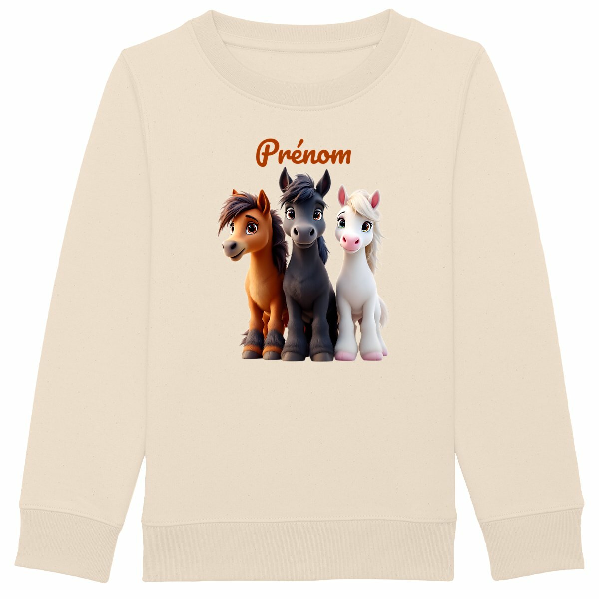 Sweat-shirt Epais Enfant 3 poneys - face_ivoire
