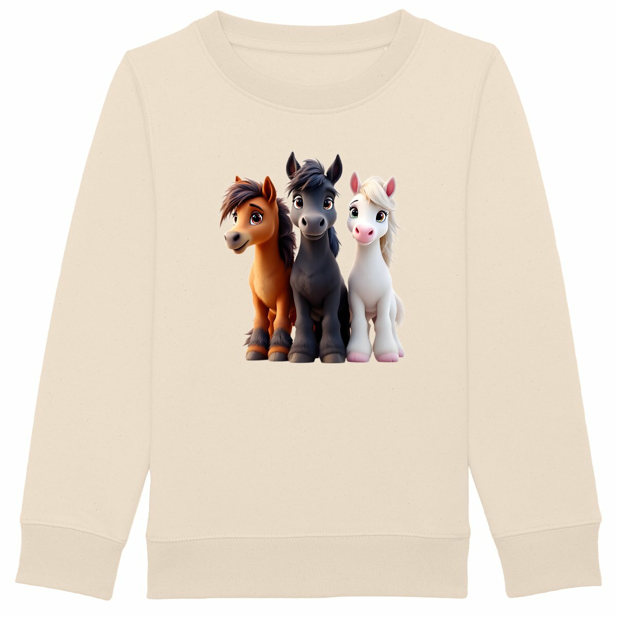 Sweat-shirt Epais Enfant 3 poneys - face_ivoire
