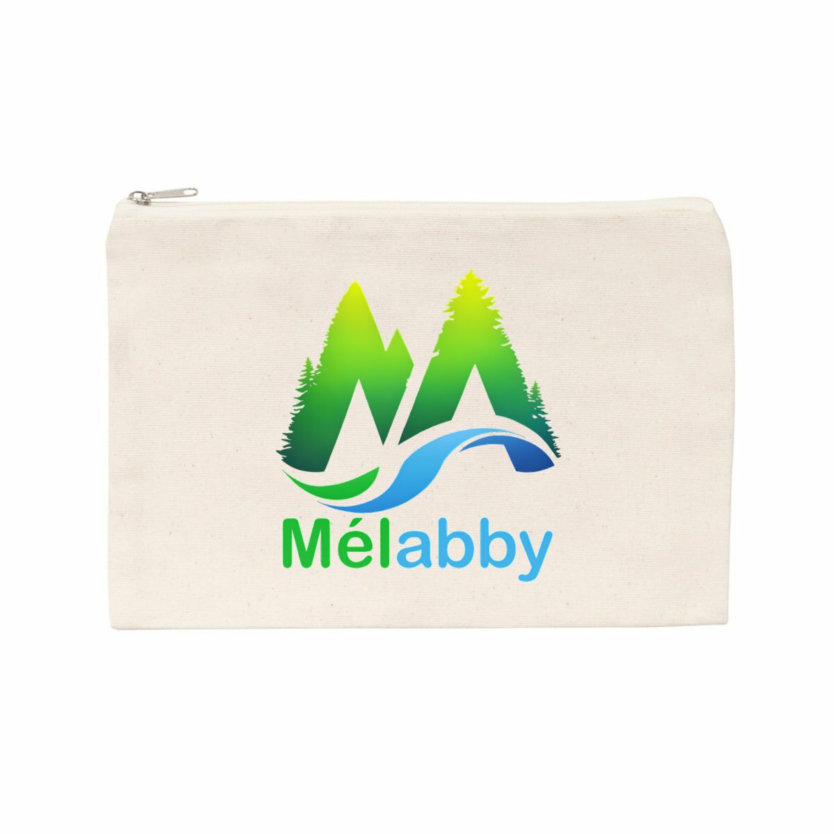 Pochette en coton recyclé Mélabby - face_naturel