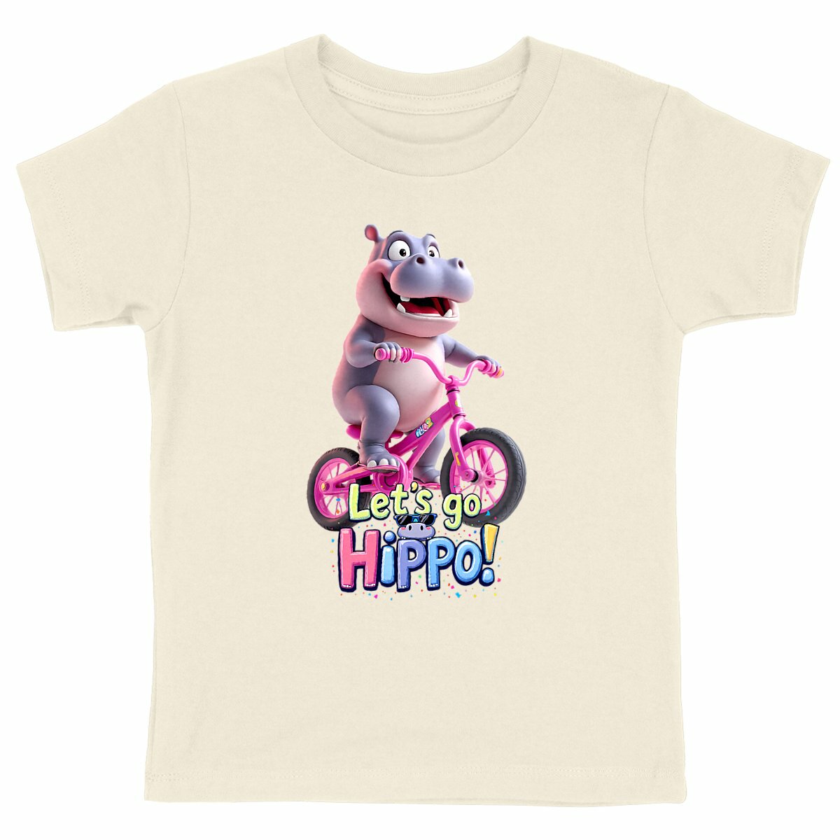 T-shirt enfant 100% coton bio "Let's go Hippo !" - face_naturel