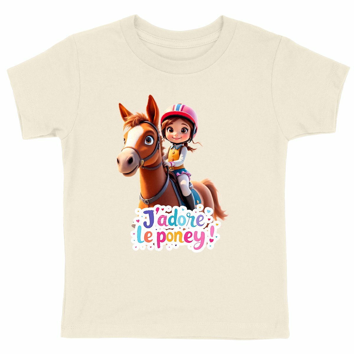 T-shirt 100% coton bio "J'adore le poney" - face_naturel