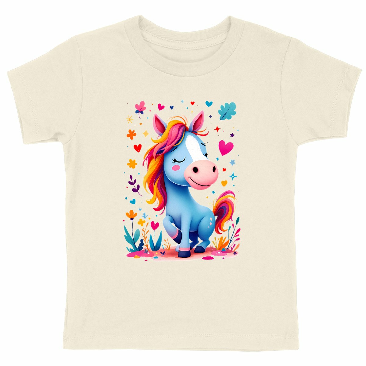 T-shirt Enfant Epais La Ponette des Rêves Colorés - face_naturel