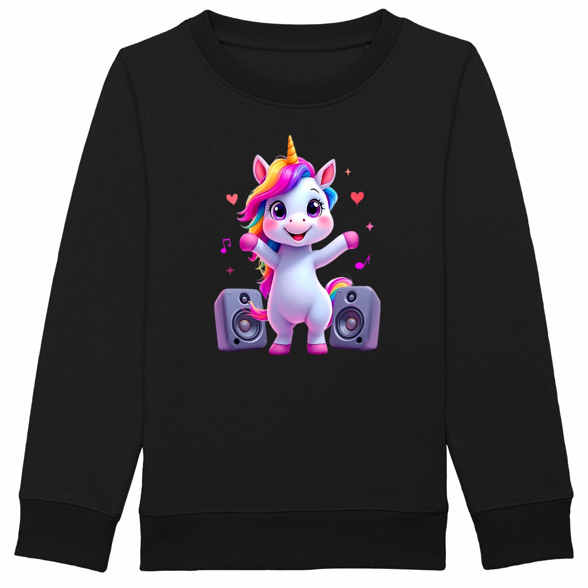 Sweat-shirt Epais Enfant Licorne Danseuse - face_noir