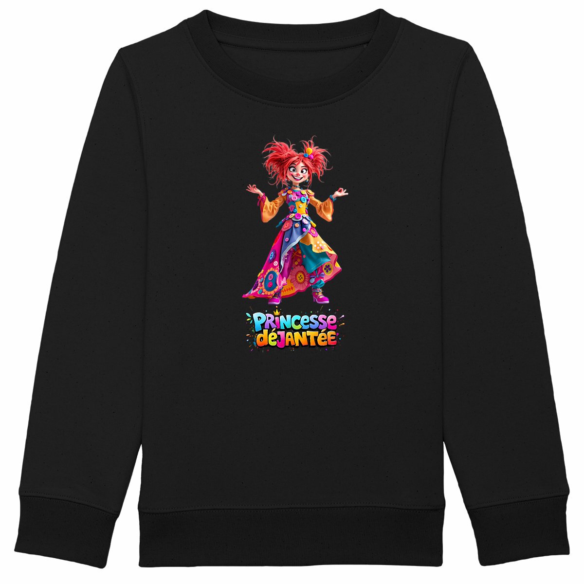 Sweat-shirt Epais Enfant Princesse déjantée - face_noir