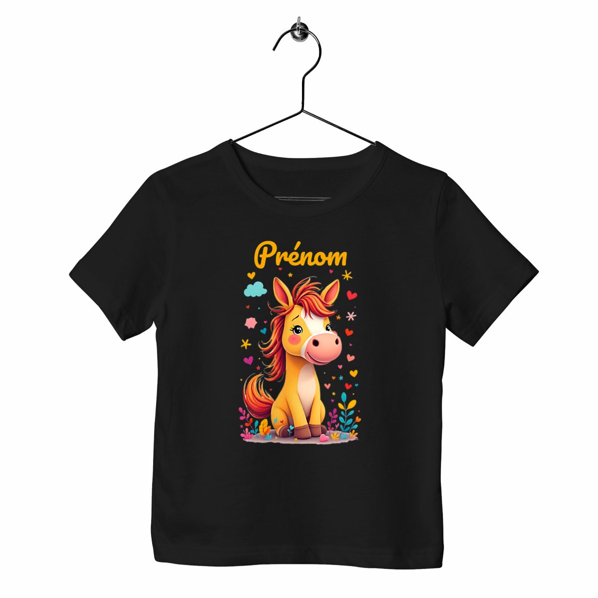 T-shirt Enfant Epais Poney Mignon - face_noir