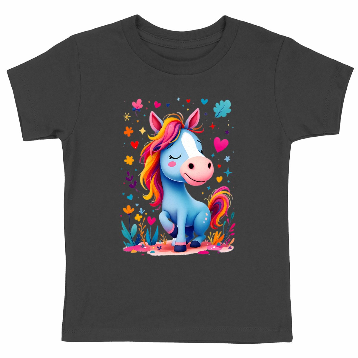 T-shirt Enfant Epais La Ponette des Rêves Colorés - face_noir