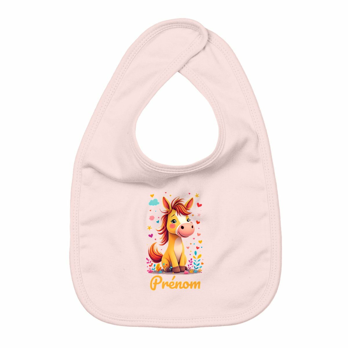 bavoir poney rigolo personnalisable - face_rose