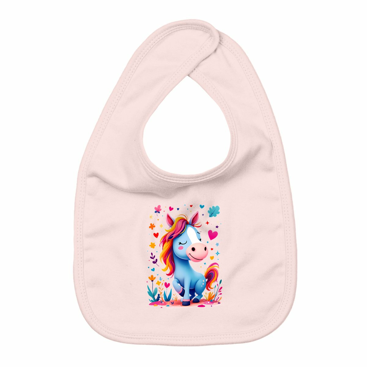 Bavoir ponette rêves colorés - face_rose