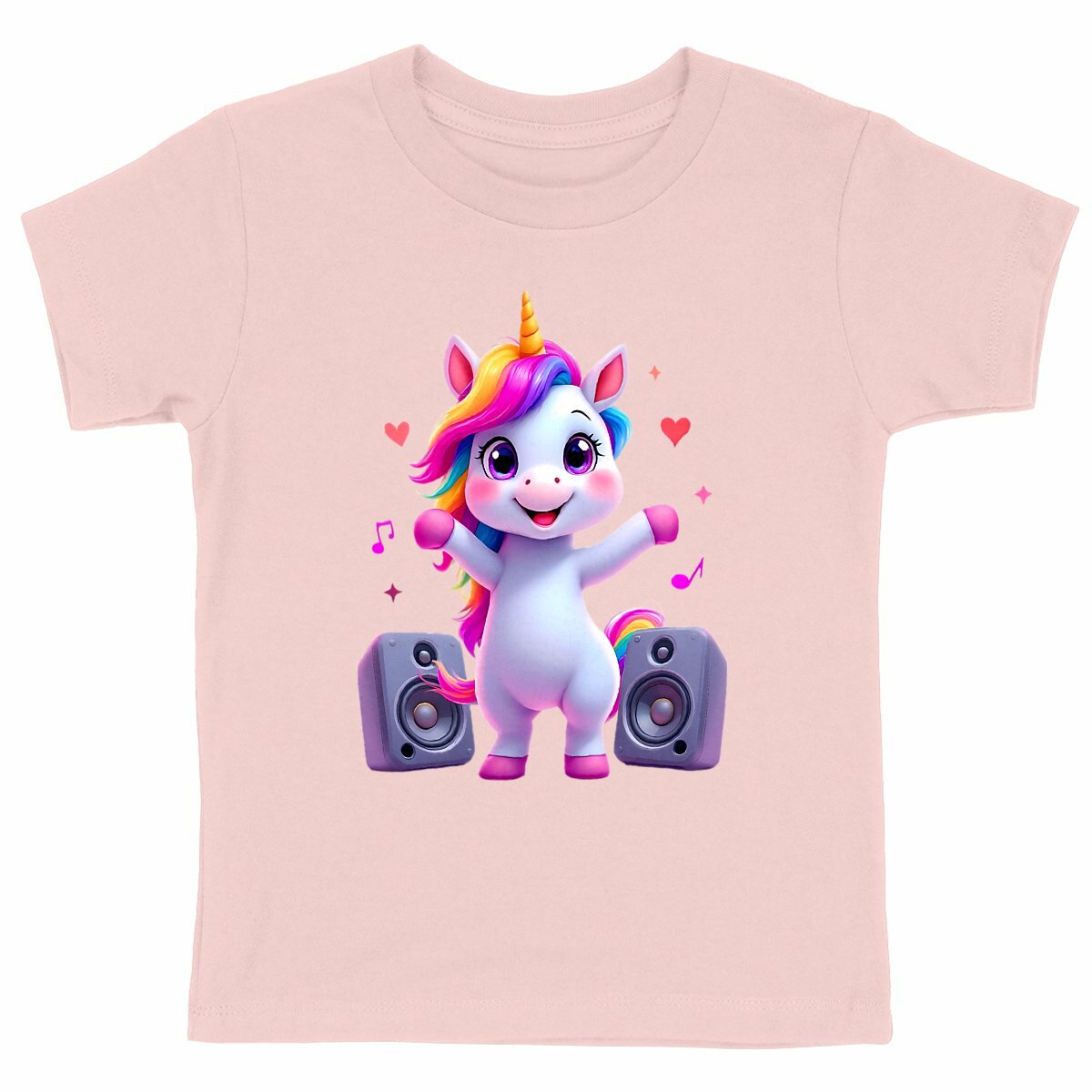 T-shirt Enfant Epais Licorne danse - face_rose
