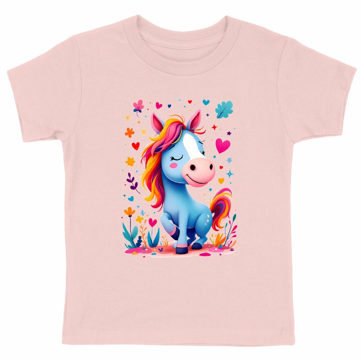 T-shirt Enfant Epais La Ponette des Rêves Colorés - face_rose