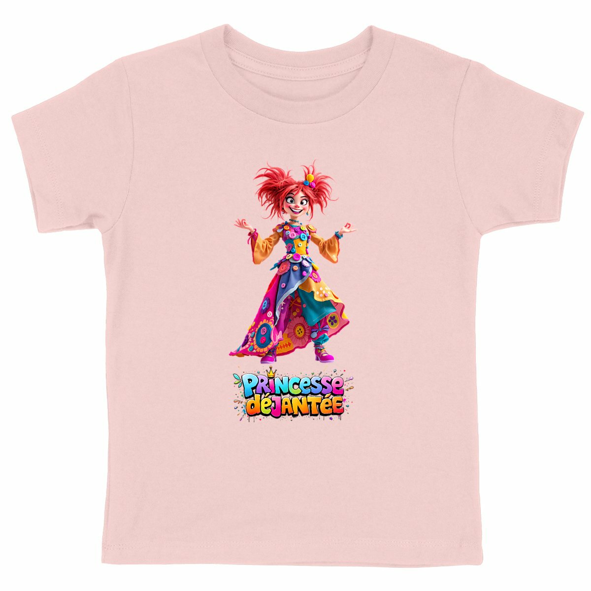 T-shirt Enfant Epais Princesse déjantée - face_rose