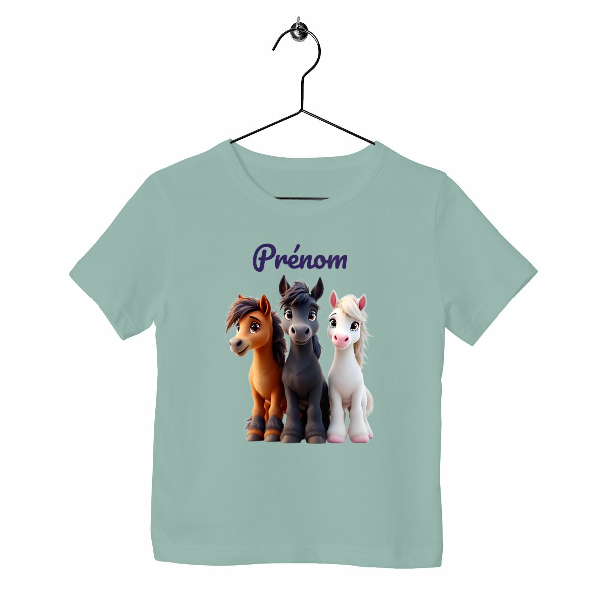 T-shirt Enfant Epais avec 3 Poneys - face_vert